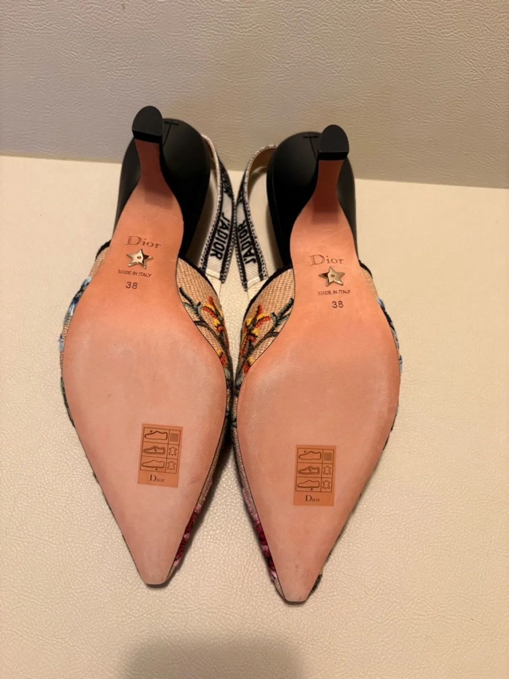Christian Dior J’Adior Embroidered Slingback Pumps – Floral – Size 38 - Picture 8 of 11